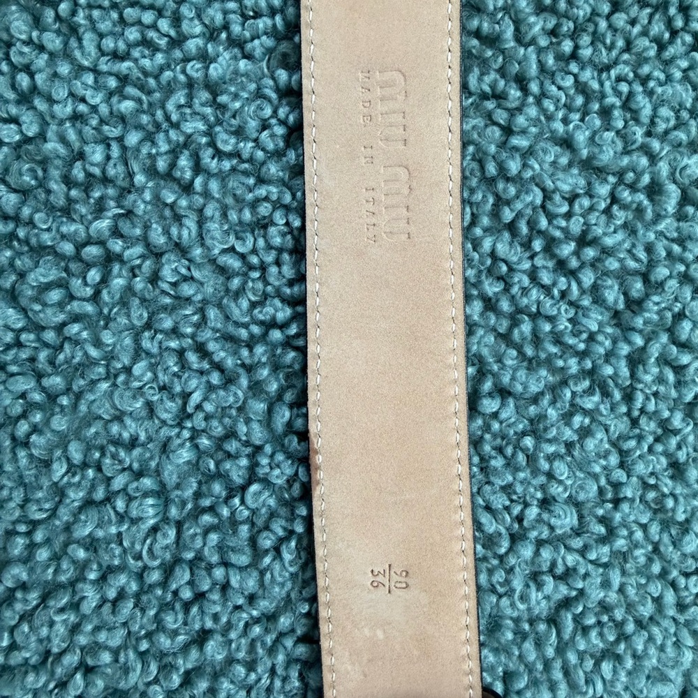Miu Miu Black Leather Belt with Silver Buckle - Picture 11 of 13